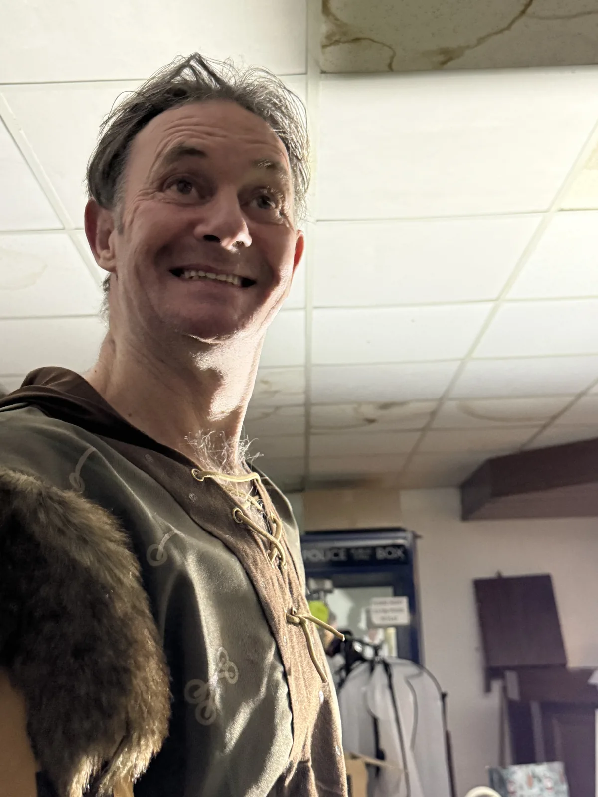 TRASH Players performer backstage in costume